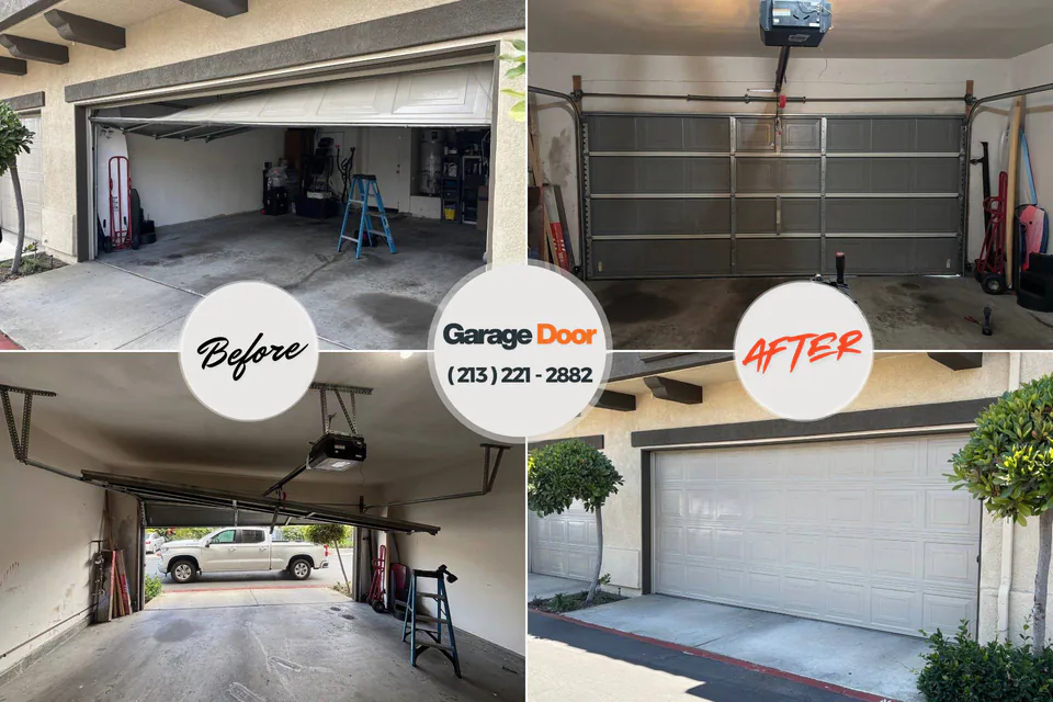 Before and after: garage door repair Whitney, NV